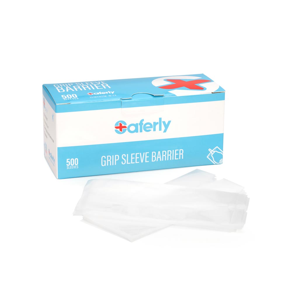 Saferly Grip Sleeve Barrier Protection — For Grips Up to 25mm — Box of 500 PainfulPleasures