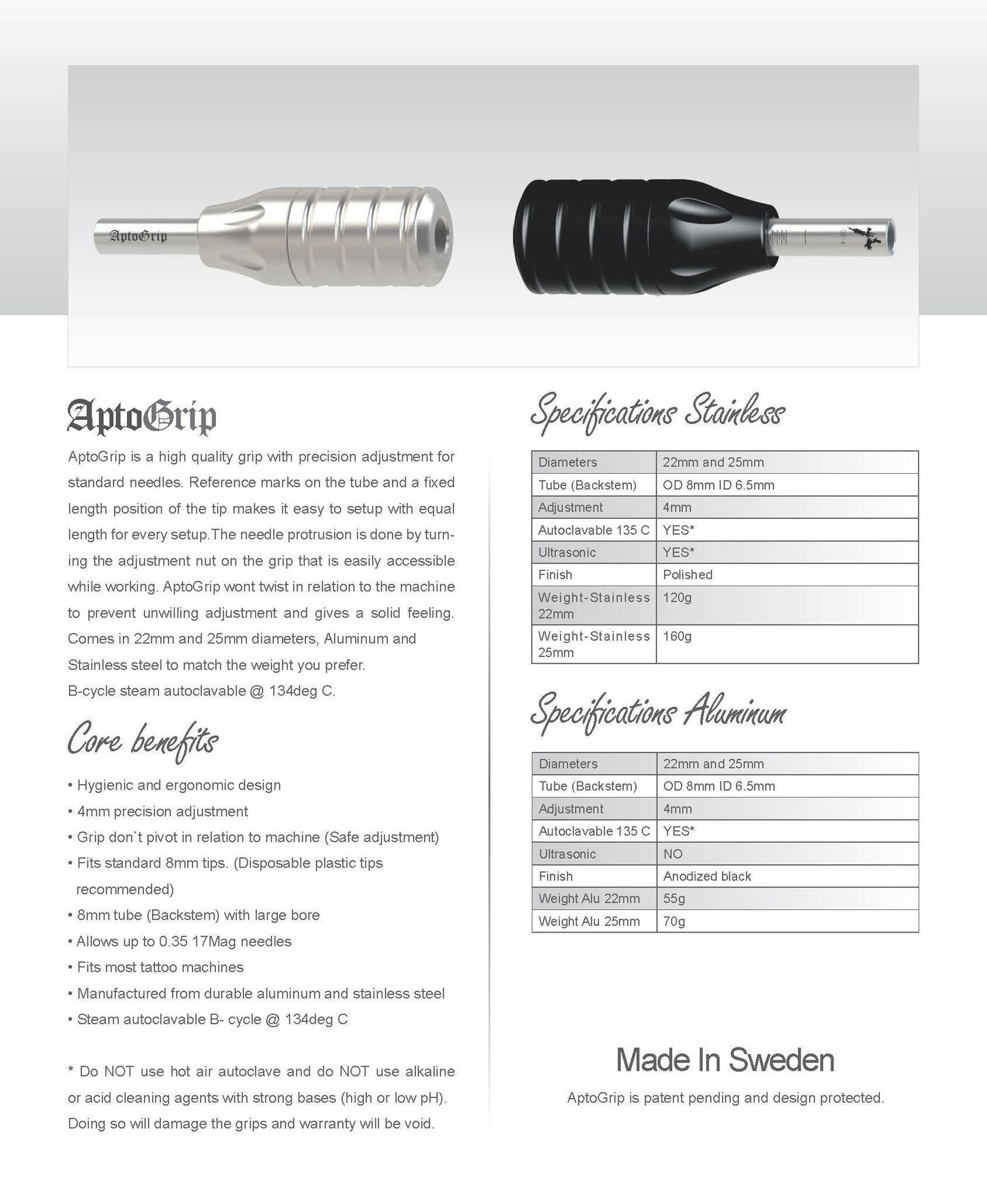 Ink Machine’s Aptogrip Aluminum Grip with Stainless Grip 2
