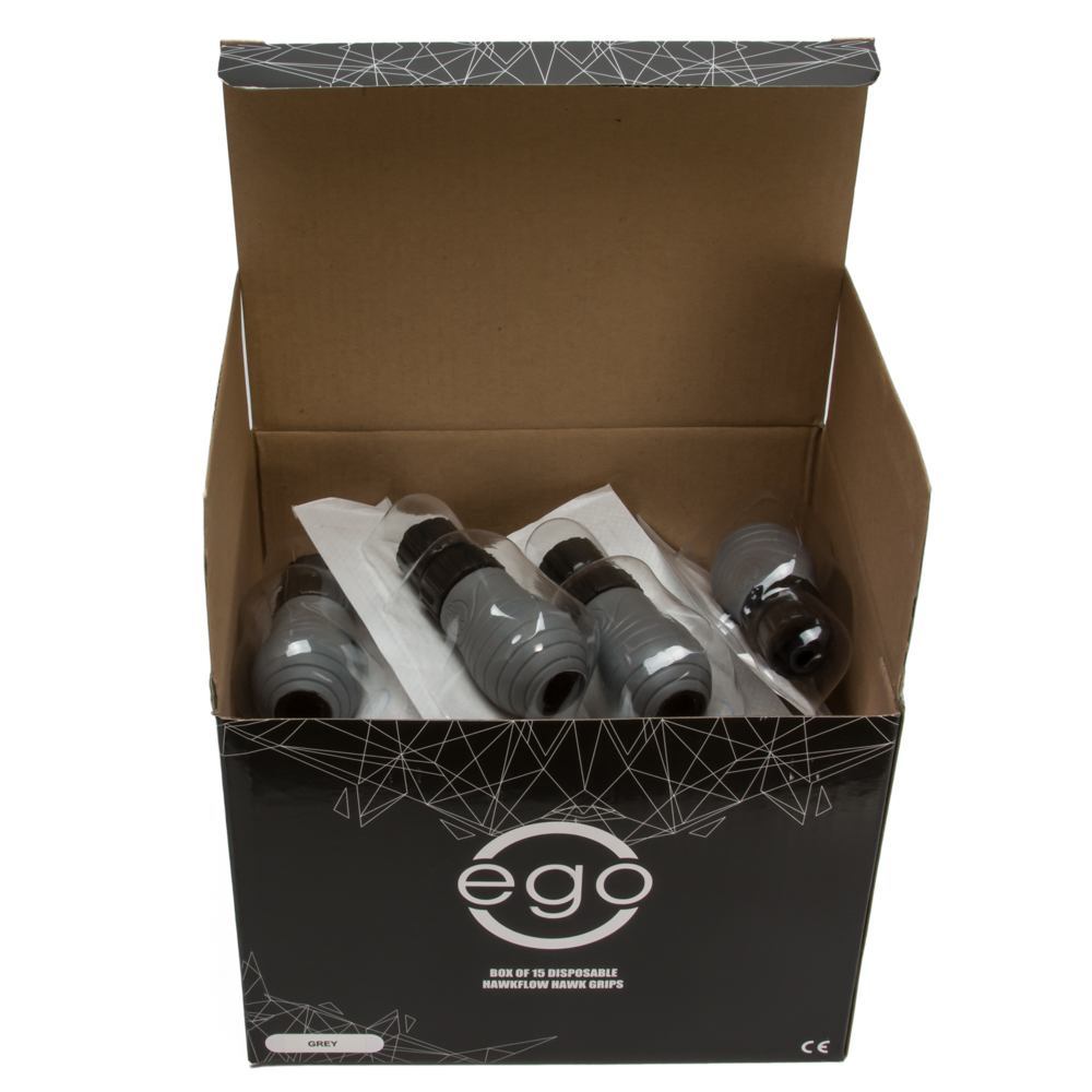 Ego Hawkflow Disposable Hawk Grips in Gray – Box of 15