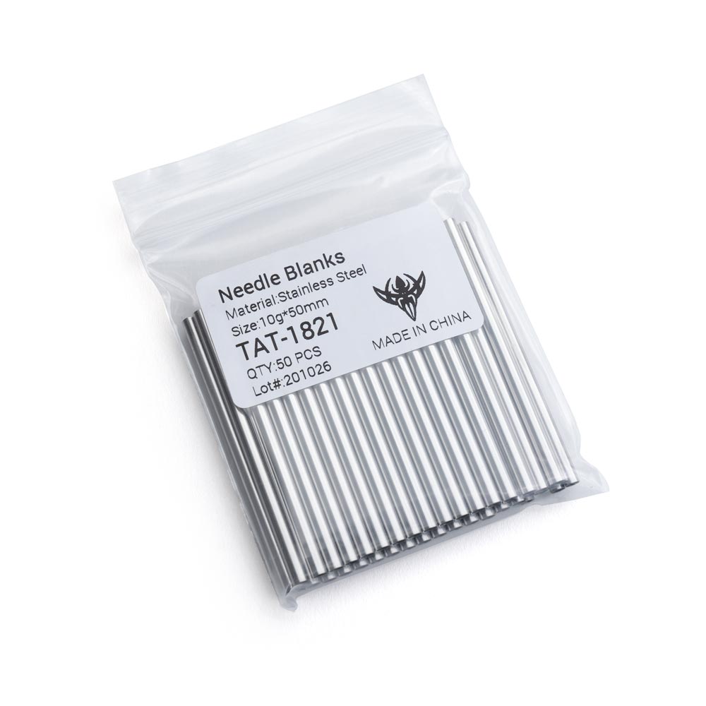 Precision 10g Stainless Steel Needle Blanks — Bag of 50