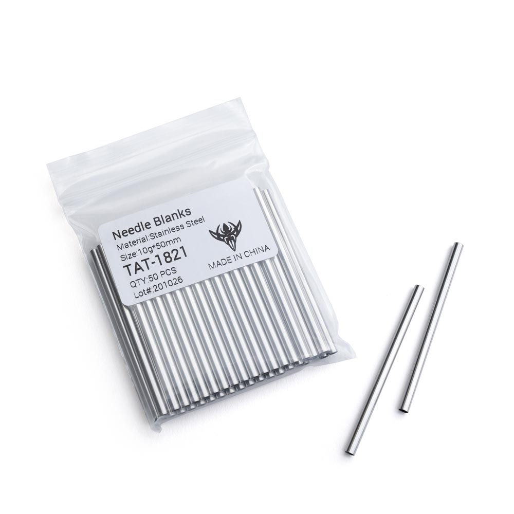 Precision 10g Stainless Steel Needle Blanks — Bag of 50