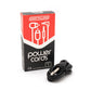 FK Irons Darklab 6’ Straight Air Mini DC Cable in Black coiled on white background