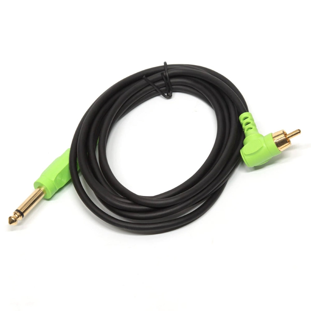 Critical Magnetic 90 Degree RCA Cord (7') Green and Black