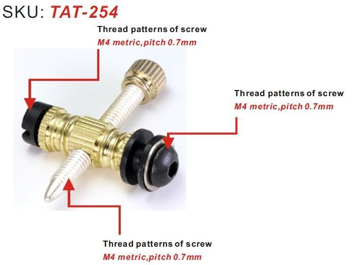Brashness Brass Binding Post Set - M4 Metric - Complete Replacement Tattoo Machine Part