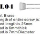 Copper Screw Dimensions