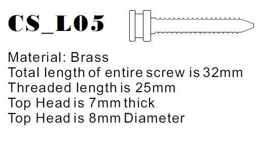 Long Brass Screw Dimensions