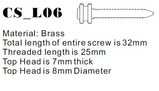 Version 6 Brass Screw Dimensions