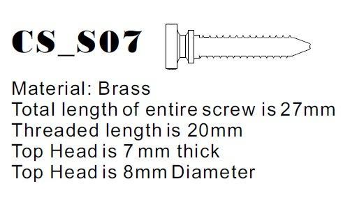 Version 7 Brass Screw Dimensions