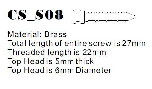 Version 8 Brass Screw Dimensions