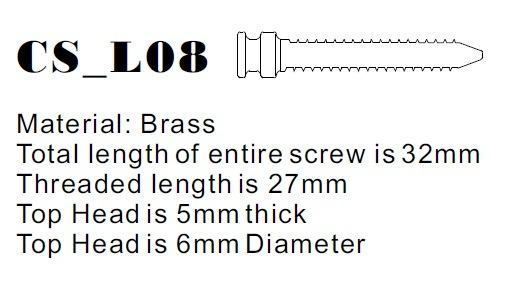 Version 8 Copper Screw Dimensions