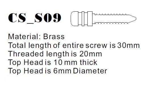 Version 9 Copper Screw Dimensions