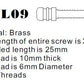 Version 9 Brass Screw Dimensions