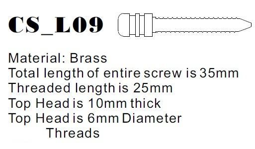 Version 9 Brass Screw Dimensions