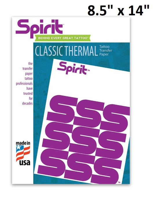 Spirit Original Tattoo Thermal Image Copier Paper — 8-1/2" x 14” — 100 Sheets