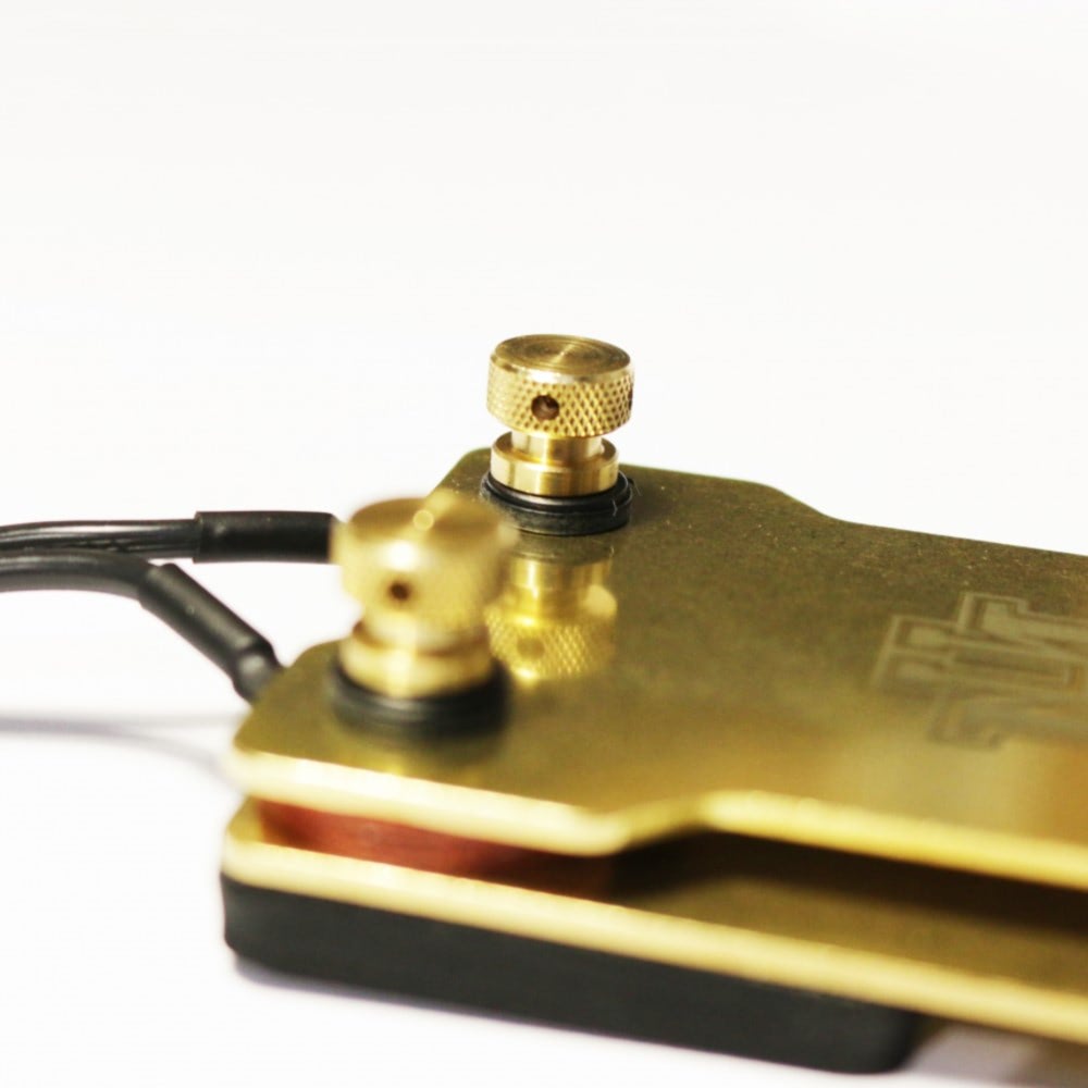HM 2-Plate Brass Footswitch — Small (top view)