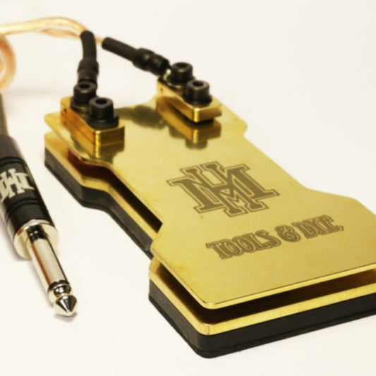 HM 2-Plate Brass Footswitch — Heavy Duty (action)