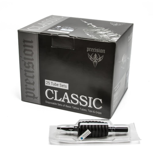 Classic Tube & Grip Sets  — 3/4" Black Disposable Grip — Box of 25
