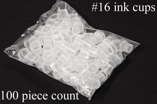 100 Tattoo Ink Cups — Size #16 (Large) — Price Per Bag