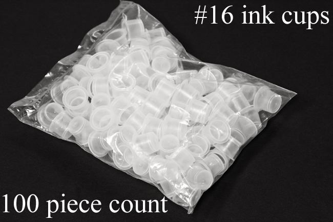 100 Tattoo Ink Cups — Size #16 (Large) — Price Per Bag