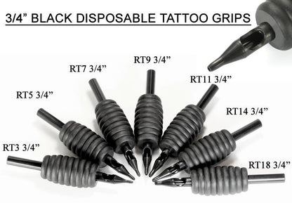 Classic Tube & Grip Sets  — 3/4" Black Disposable Grip — Box of 25 - Painful Pleasures