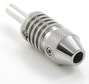 Knurled Torpedo Tattoo Grip - Stainless Steel - 1" - Painful Pleasures
