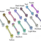 18g Titanium Industrial Barbell- Externally Threaded- 18 Color Choices- Color Options