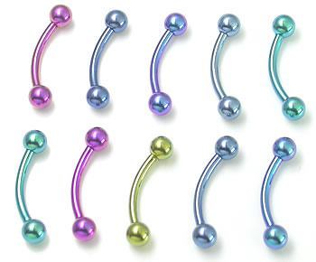 16g Titanium Bent Barbell with Titanium Balls - Painful Pleasures