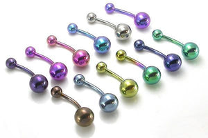 14g Externally Threaded Titanium Navel Barbell — Price Per 1 - Painful Pleasures