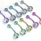 14g Externally Threaded Titanium Navel Barbell w/ Single Jewel — Price Per 1