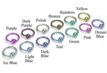 Tilum 18g Titanium Captive Bead Ring - Painful Pleasures