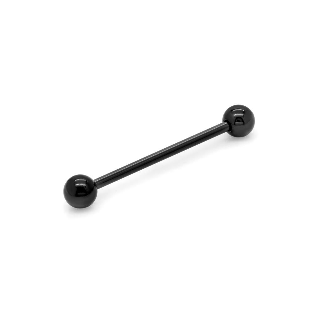 14g Externally Threaded PVD Black Titanium Straight Barbell — Price Per 1