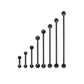 14g Externally Threaded PVD Black Titanium Straight Barbell — Price Per 1