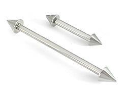 14g 5/8" Straight Double 4mm Cone Barbell
