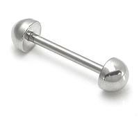 14g 5/8" Half Ball Straight Barbell