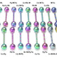 5/8” Candy Stripe Straight Barbell- Front View