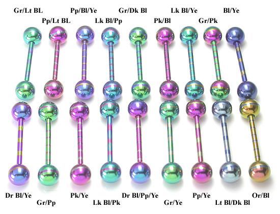 5/8” Candy Stripe Straight Barbell- Front View