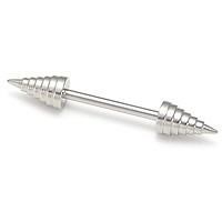 16g 15/32” Stainless Steel 7 Layer Cone Straight Barbell