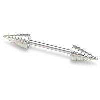 16g 15/32” Stainless Steel 7 Layer Cone Straight Barbell - Painful Pleasures