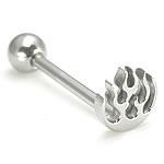 14g 5/8” Steel Casted Flame Straight Barbell