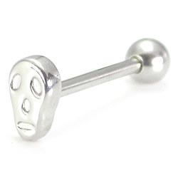14g 5/8” Steel Casted Stretched Skull Straight Barbell - Painful Pleasures