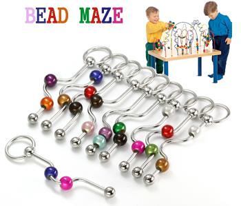 14g 1.5” Bead Maze Captive Ring Industrial Barbell