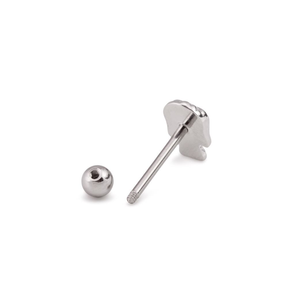 14g 5/8” Flat Skull Straight Barbell - Front