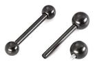 Tilum 16g Internally Threaded PVD Black Titanium Straight Barbell - Price Per 1 - Painful Pleasures