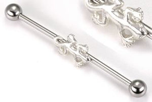 14g 1.5” Gecko Industrial Barbell - Painful Pleasures