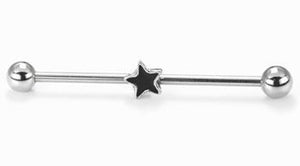 14g 1.5" Star Industrial Barbell - Painful Pleasures