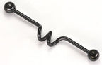 14g 1.5" Black Twister Industrial Barbell - Painful Pleasures