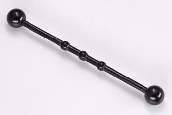14g 1.5" Black Ripple Industrial Barbell
