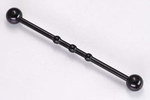 14g 1.5" Black Ripple Industrial Barbell - Painful Pleasures