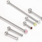 16g Titanium Internally Threaded Straight Barbell - Size Mix