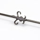 16g 1 3/8” Black Fleur de Lis Industrial Barbell- Front View